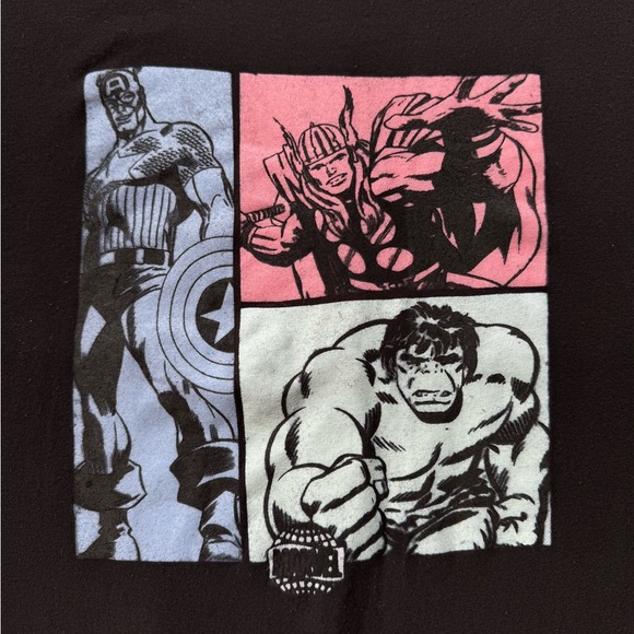 Marvel Graphic Comic Style T-Shirt Hulk Thor & Captain America - Picture 2 of 7